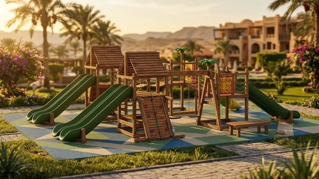 Forest House — a Soliwood flagship play environment at golden hour